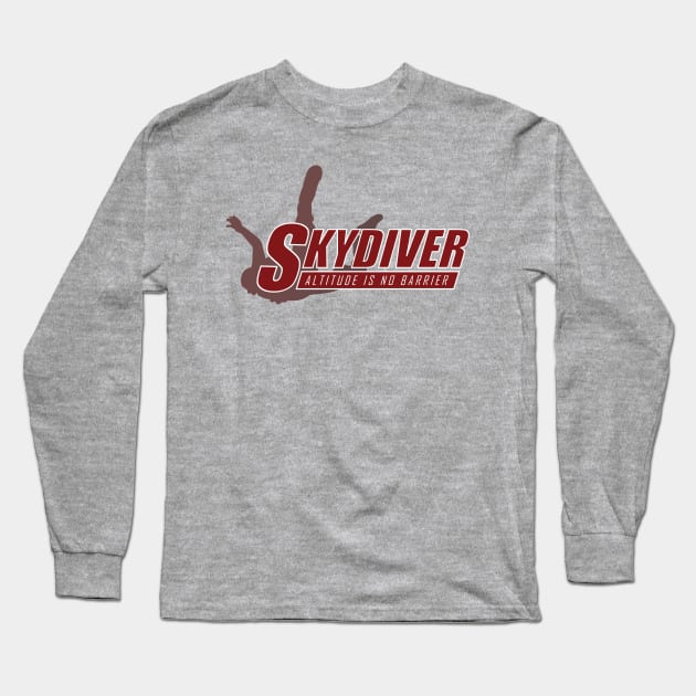 Skydiver- Altitude Is No Barrier Long Sleeve T-Shirt by TCP